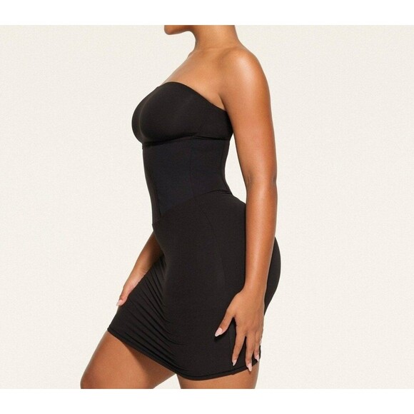 Skims Everybody Tube Corset Mini Dress onyx NWT large - Picture 5 of 5
